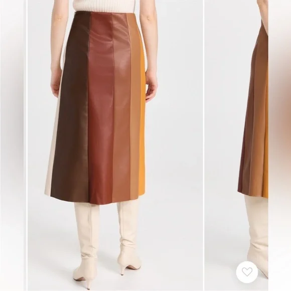 NWT MOTHER The Bits And Pieces Skirt Faux Leather Multicolored Size M 70s - Picture 3 of 15